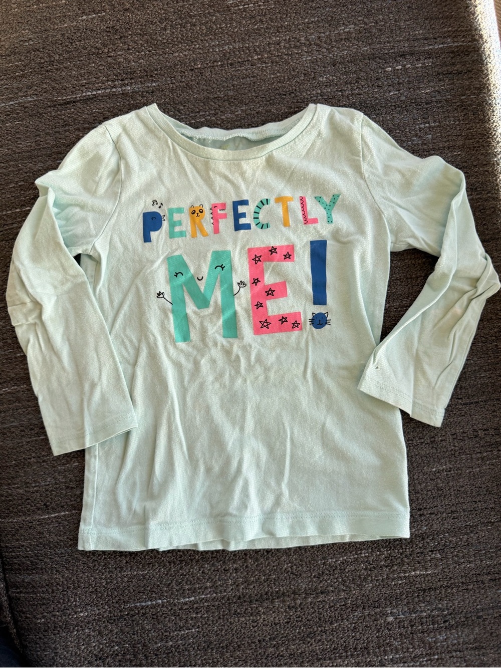 Carter's Mint Green Long Sleeve 'Perfectly Me' Graphic Tee